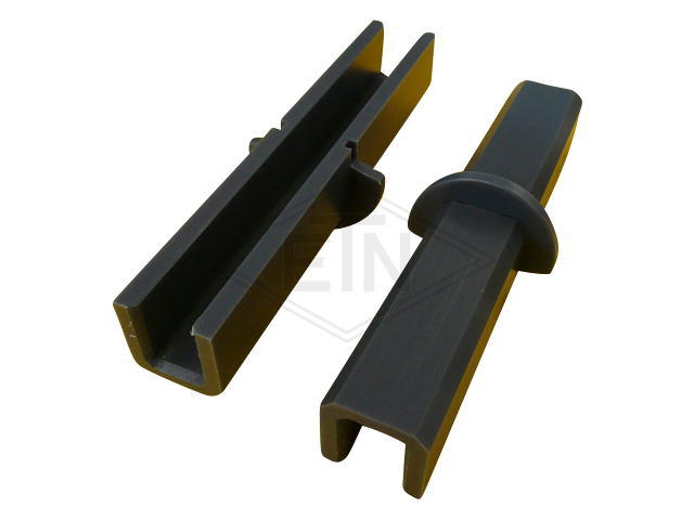 Inzetstuk 16 PE, U-shape, turnable met Bund, voor rail 16 mm, 180 x ø 52 mm, ETN ® -HM-1000