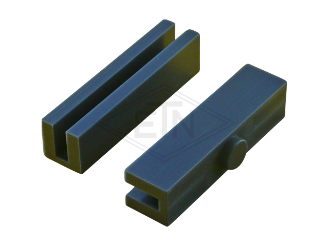 Inzetstuk 9 PE, U-shape, voor rail 9 mm, 120 x 28 x 30, ETN ® -HM-1000, met nap ø 20 mm