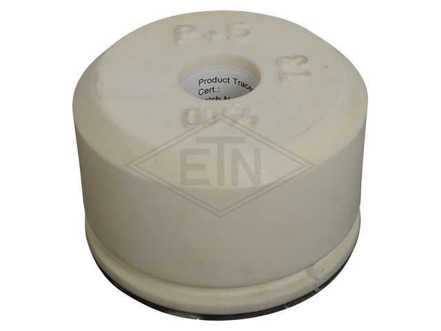 Liftbuffer T3/Type A, ø 125 x 80 mm, met rond staal plaat volgens EN 81-1/2 zonder CE mark **Note: This liftbuffer may be used in elevators operating within de EU only as a spare pa...