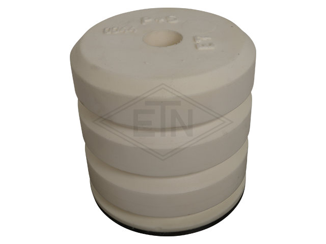 Liftbuffer T9/E7/Type A, ø 165 x 160 mm, met rond staal plaat volgens EN 81-1/2 zonder CE mark **Note: This liftbuffer may be used in elevators operating within de EU only as a spar...
