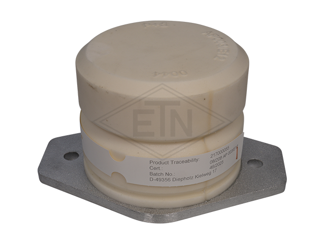 Liftbuffer E12/Type A, ø 140 x 110 mm, met oval aluminium plaat volgens EN 81-1/2 zonder CE mark **Note: This liftbuffer may be used in elevators operating within de EU only as a spa...