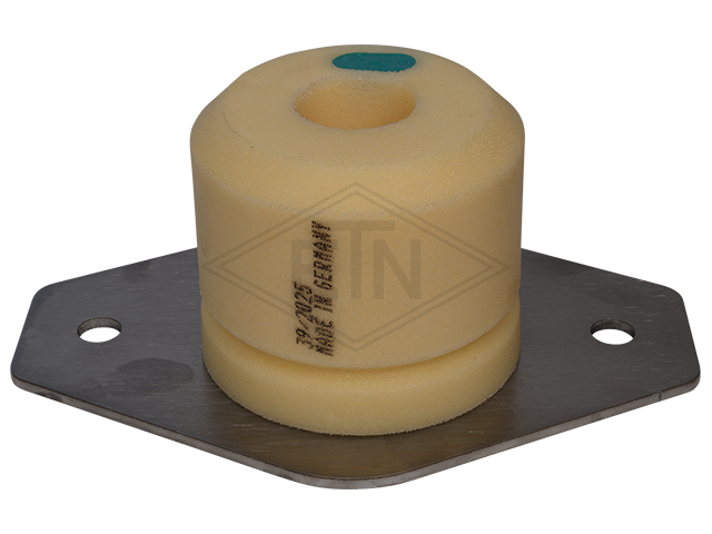 Liftbuffer EN2, ø 100 x 80 mm, met oval staal plaat volgens EN 81-1/2, zonder CE mark **Note: This liftbuffer may be used in elevators operating within de EU only as a spare part van ...