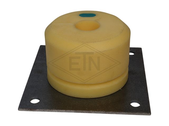 Liftbuffer EN3, ø 125 x 80 mm, met vierkant staal plaat volgens EN 81-1 / 2, zonder CE mark **Note: This liftbuffer may be used in elevators operating within de EU only as a spare part...
