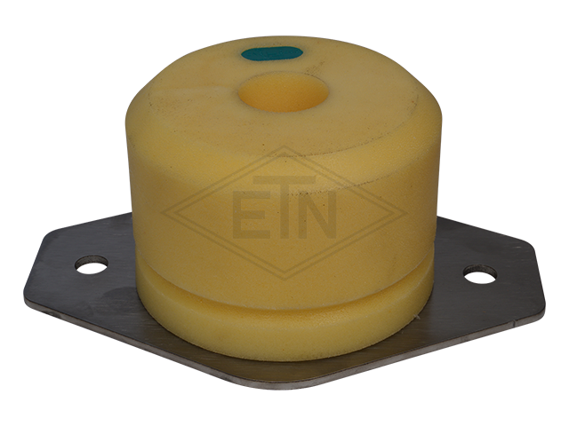 Liftbuffer EN3, ø 125 x 80 mm, met oval staal plaat volgens EN 81-1/2, zonder CE mark **Note: This liftbuffer may be used in elevators operating within de EU only as a spare part van ...