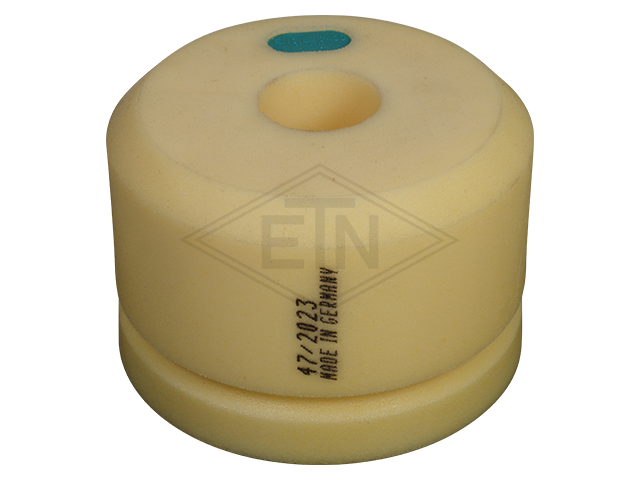 Liftbuffer EN3, ø 125 x 80 mm, met foamed in rond perforated sheet, volgens EN 81-1/2, zonder CE mark **Note: This liftbuffer may be used in elevators operating within de EU only as ...
