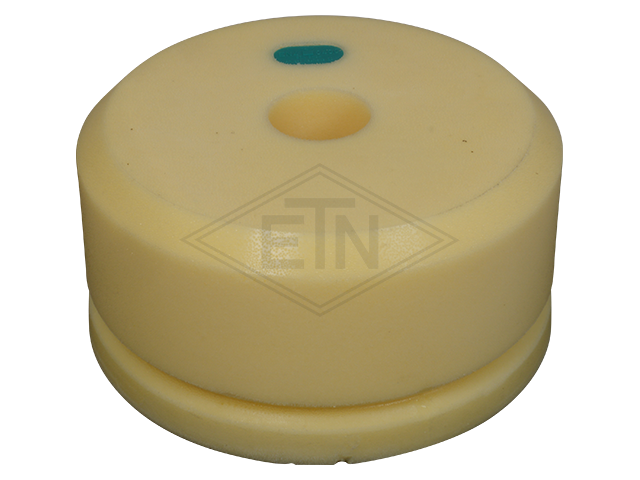 Liftbuffer EN4, ø 165 x 80 mm, met foamed in rond perforated sheet, volgens EN 81-1/2, zonder CE mark **Note: This liftbuffer may be used in elevators operating within de EU only as ...