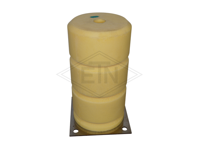 Liftbuffer EN6, ø 180 x 340 mm, met vierkant staal plaat volgens EN 81-1/2, zonder CE mark **Note: This liftbuffer may be used in elevators operating within de EU only as a spare part ...