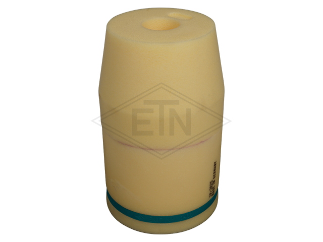 Liftbuffer EN 17, ø 125 x 200 mm, met foamed in rond perforated sheet en marking volgens EN 81-20/50 (lift directive 2014/33/EU)
