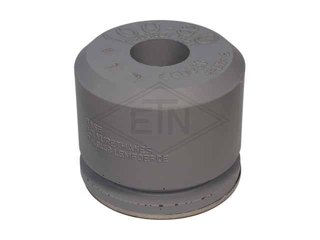 Liftbuffer A12, ø 100 x 80 mm, met rond staal plaat volgens EN 81-20/50 (lift directive 2014/33/EU)