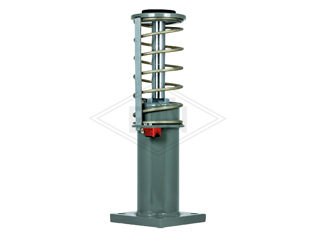 Hydraulic buffer H14, ø 40 x 275 mm, hoogte 715 mm, hydraulic system met switch voor lifts up tot 2,0 m/s nominal speed, volgens EN 81 - 20/50 : 2014, EN 81 - 1/2 1998+A3; 2009 met operation...