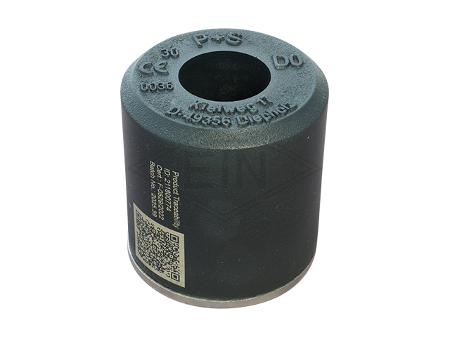 Liftbuffer D0, ø80 x 80 mm, met staal plaat volgens EN 81-20/50 (lift directive 2014/33/EU)