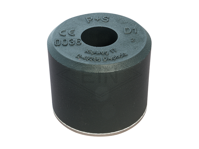 Liftbuffer D1, ø 100 x 80 mm, met staal plaat volgens EN 81-20/50 (lift directive 2014/33/EU)