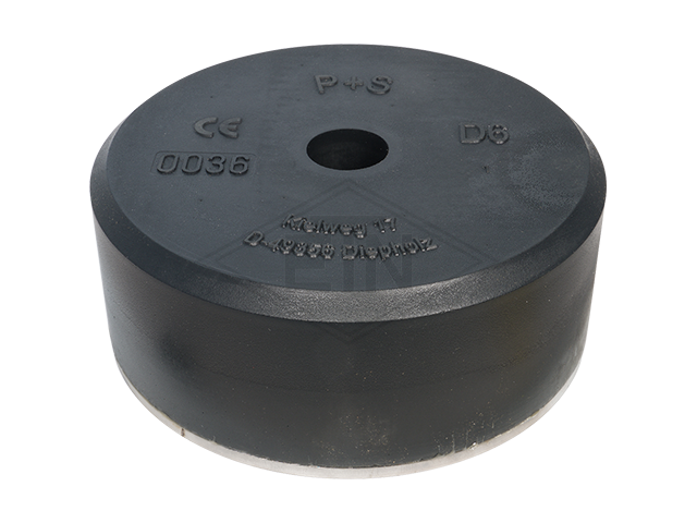 Liftbuffer D6, ø 220 x 80 mm, met staal plaat volgens EN 81-20/50 (lift directive 2014/33/EU)