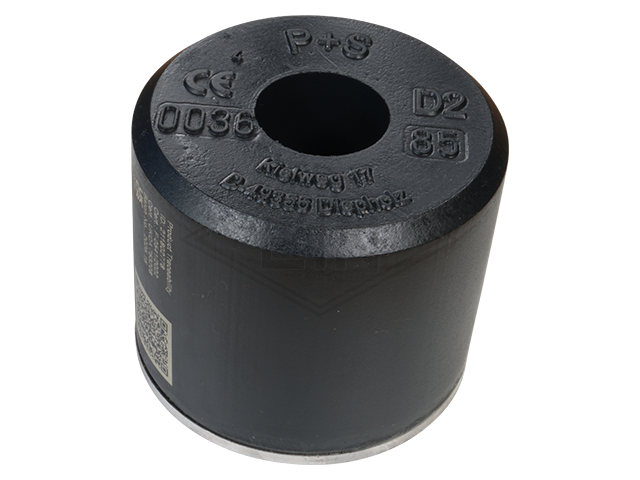 Liftbuffer D2-85, ø 100 x 80 mm, met staal plaat volgens EN 81-20/50 (lift directive 2014/33/EU)