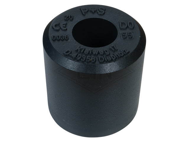 Liftbuffer D0-55, ø 80 x 80 mm, met staal inzetstuk volgens EN 81-20/50 (lift directive 2014/33/EU)