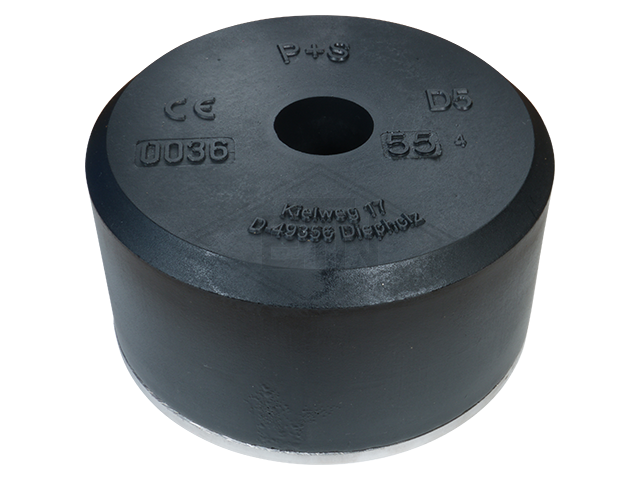Buffer distance stuk ø 165 x 80 mm, double-sided holes ø 17 mm, materiaal staal gegrond surface, incl. montage materiaal Recommendation regarding de use van boven buffers en buffer distance stuk