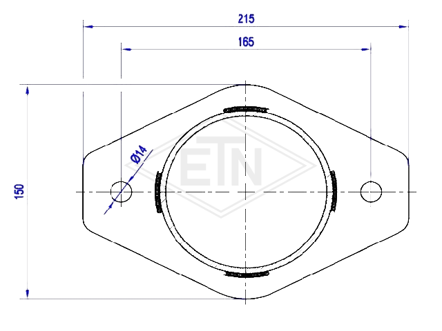 Buffer distance stuk ø 140 x 126 mm, oval base plaat 215 x 150 mm, 2 x holes ø 14 mm, threaded bout M16 x 17 mm, materiaal staal gegrond surface, incl. moer M16 en ring Recommendation regardin...