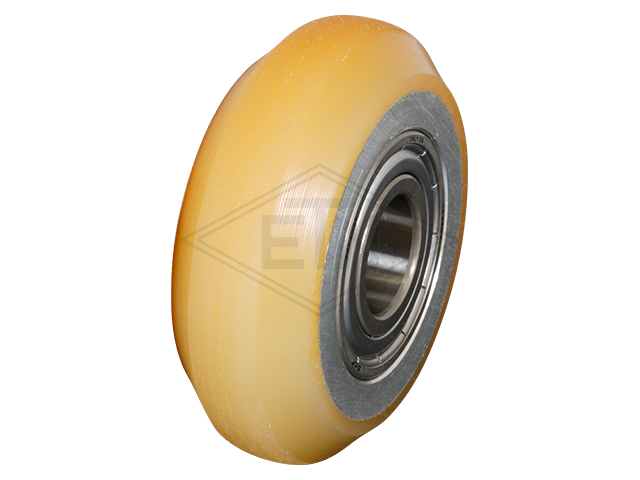 Rol VAL ø 75/20 x 25 mm, VU 80° / alu-core, crowned, chamfer on both sides (vervanging voor TRF 75)