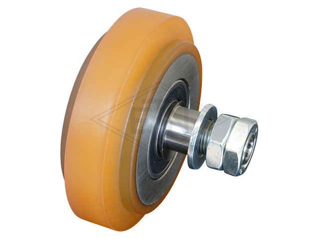 Rol VSL ø 100/M16 x 34/18 mm VU 80° / steel-core, incl. excentrisch as M16 x 1,5 buiten schroefdraad en montage materiaal