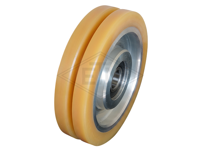 Rol VSL ø 125/17 x 30 mm, VU 93° / aluminium kern clamping lengte 24 mm, cilindrisch bekleding met groef breedte van de groef 6 mm