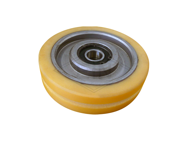 Rol VSL ø 125/17 x 30 mm, VU 93° / aluminium kern clamping lengte 24 mm, cilindrisch bekleding met groef breedte van de groef 7 mm