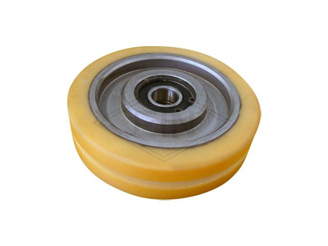 Rol VSL ø 125/17 x 30 mm, VU 93° / aluminium kern clamping lengte 24 mm, cilindrisch bekleding met groef breedte van de groef 8 mm