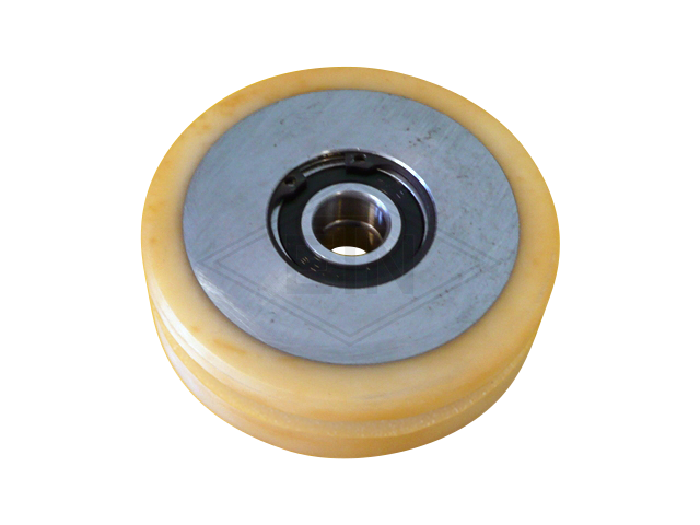 Rol VSL ø 100/86/17 x 30 mm VU 93°/ steel-core, clamping lengte 24 mm, cilindrisch bekleding met groef volgens customer