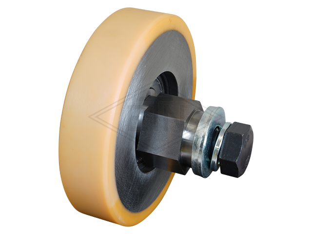 Rol VSL ø 150/30 x 35 mm, VU 93° / staal kern incl. excentric as M22 binnen schroefdraad completelly assembled