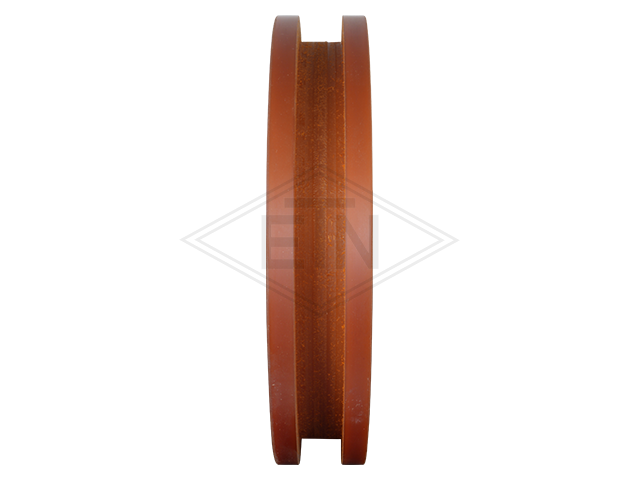 Rol VAL ø 180/20 x 40/35 mm VU 93° / aluminum-core, distance-ring, cilindrisch bekleding met groef breedte van de groef 16 mm