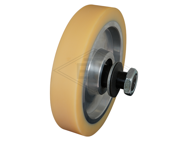 Rol VAL ø 180/20 x 40/35 mm VU 93° / aluminium kern distance-ring, incl. excentric as M24x1,5 buiten schroefdraad incl. montage mat...