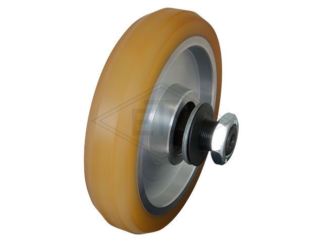 Rol VAL ø 180/20 x 40/35/15 mm VU 80° / aluminium kern distance-ring, conical crowned, incl. excentric as M24x1,5 buiten schroefdraad