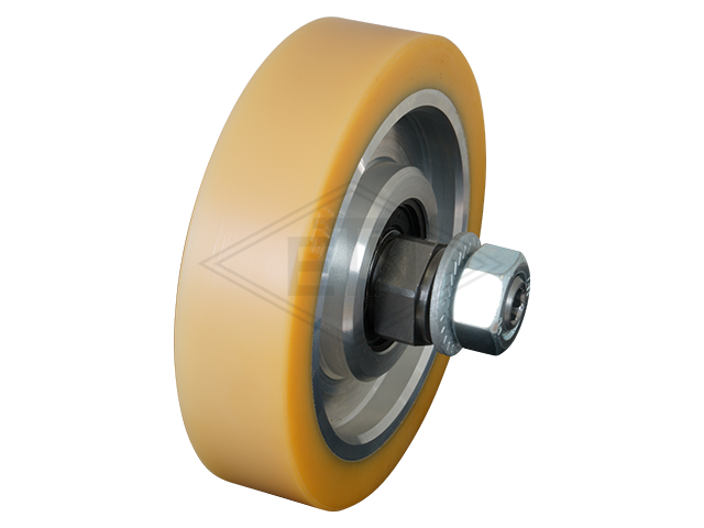Rol VAL ø 125/17 x 30 mm VU 93° / alu kern clamping lengte 24 mm, as M16 buiten schroefdraad moer M16 an...