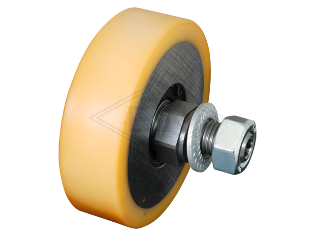 Rol VSL ø 100/17 x 30 mm VU 93° / staal kern clamping lengte 24 mm, as M16 buiten schroefdraad moer M16 en veerring