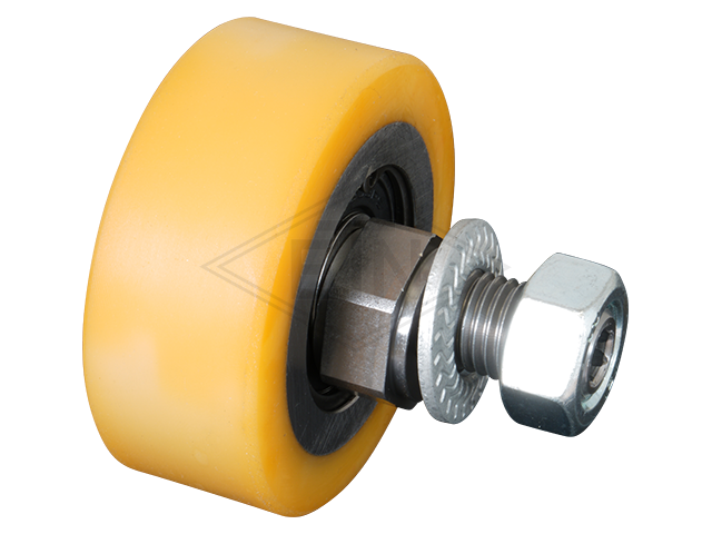 Rol VSL ø 75/17 x 30 mm VU 93° / steel-core, clamping lengte 24 mm, as M16 buiten schroefdraad moer M16 en locking edge disc
