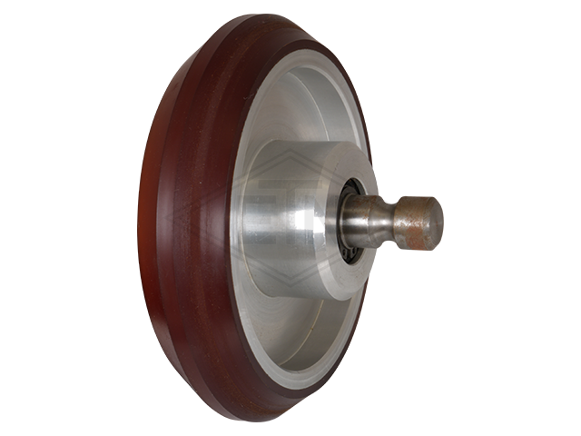 Rol VAL ø 125/17 x 28/5 mm, kern aluminium conical 28/5 mm, snap ring met as ø 24 x 74 mm
