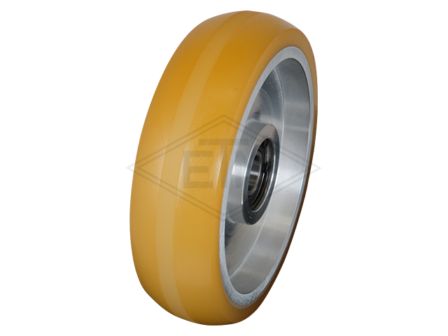 Rol VAL ø 150/17 x 38 mm, aluminium kern cromned mantle out van Vulkollan® VU 80° Shore A, borgring
