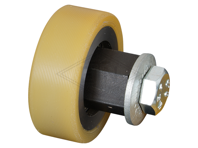 Rolle VSL ø40/10 x 15 mm VU 93°/St., mit Achse SW17/10/M8 x 27 mm
