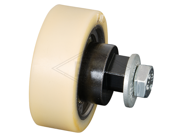 Rol VSL ø 50/17 x 18 mm VU 93° / staal kern incl. as en bevestiging materiaal GG1 zijdelings rol