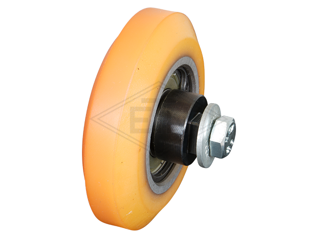 Rol VSL ø 75/17 x 20/10 mm VU 93° / staal kern incl. as en bevestiging materiaal GGW3 en GGW7 zijdelings rol
