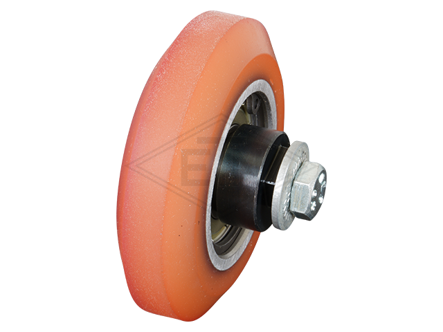 Rol VSL ø 75/17 x 20/10 mm VU 80° / staal kern incl. as en bevestiging materiaal GGW4 en GGW8 zijdelings rol