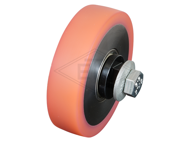 Rol VSL ø 100/20 x 25 mm VU 93°, staal kern incl. as en bevestiging materiaal FK1 zijdelings rol