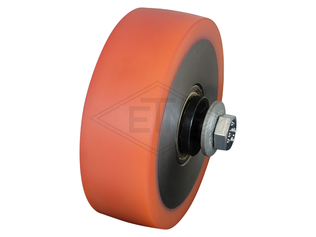 Rol VSL ø 125/20 x 40 mm VU 93°, staal kern incl. as en bevestiging materiaal FK5 zijdelings rol
