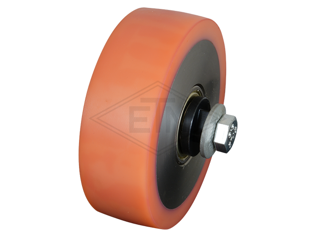 Rol VSL ø 125/20 x 40 mm VU 96°, staal kern incl. as en bevestiging materiaal FK6 zijdelings rol