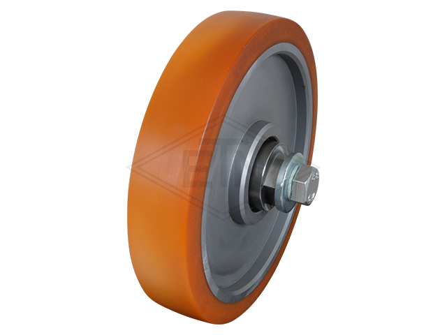 Rol VSL ø 200/30 x 40 mm, VU 93° / staal kern incl. as en bevestiging materiaal FK9 zijdelings rol