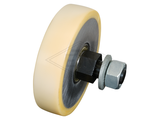 Rol VSL ø 125/20 x 30 mm VU 93° / staal kern incl. excentric as en bevestiging materiaal RS1 en RS2 rol