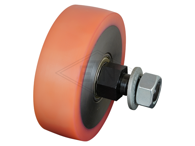 Rol VSL ø 125/20 x 40 mm VU 93° / staal kern incl. excentric as en bevestiging materiaal RS4 en RS6 rol