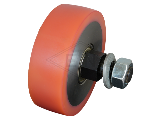 Rol VSL ø 125/20 x 40 mm VU 96° / staal kern incl. excentric as en bevestiging materiaal RS8 rol