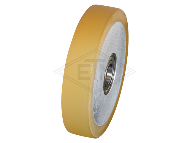 Rol VAL ø 100/15 x 20 mm VU 80° / aluminium kern (no rust on kern), incl. 2 x flange sleeve en bevestiging materiaal FK1-4 Al-S (soft) middle rol (only tot be used ...
