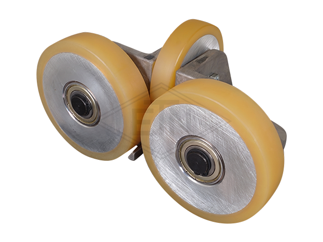 Rol VAL ø 100/15 x 20 mm VU 80° / aluminium kern (no rust on kern), incl. 2 x flange sleeve en bevestiging materiaal FK1-4 Al-S (soft) middle rol (only tot be used ...
