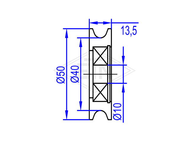 Deurrol POM ø 50/40/10 x 13,5 mm
